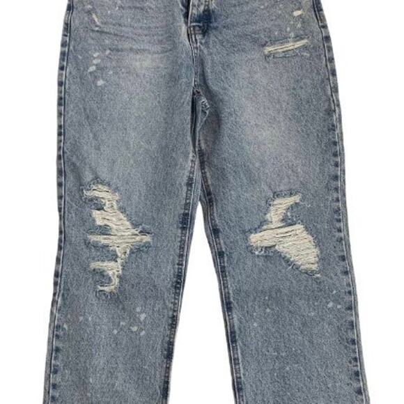 No Boundaries Womens Size 9 Jeans Button Fly Distressed Hi-Rise Straight Leg NEW - Picture 2 of 10